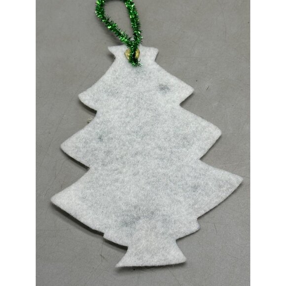 Handmade felt sequin tree ornament green white 8" READ - Picture 6 of 6